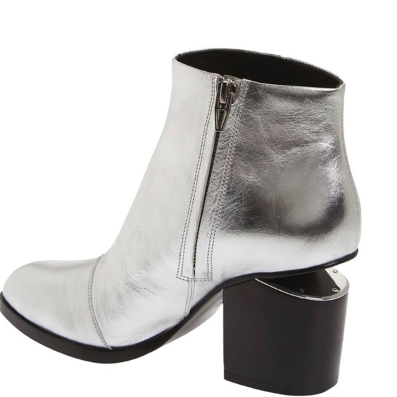 Alexander Wang Shoes - ALEXANDER WANG: Metallic Floating Heel Zip Bootie